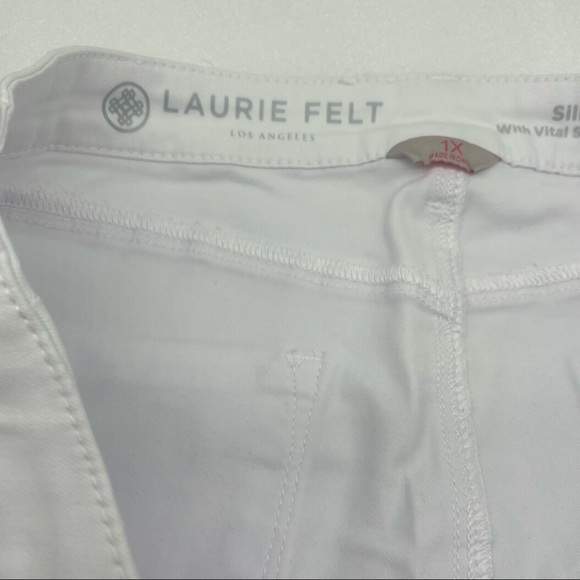 1X Laurie Felt Regular Colored Silky Denim Capri Pull On Jeans White Plus - Picture 11 of 15